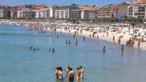 Playa de Silgar, Sanxenxo, este jueves al medioda