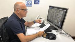 Jos� Manuel Baltar, en la junta directiva provincial del PP de Ourense, que se celebr� de forma telem�tica.