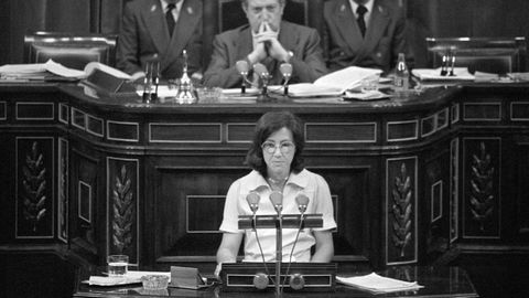 Carlota Bustelo, en una intervencin en el Congreso de los Diputados en el ao 1978