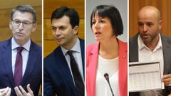 Alberto N��ez Feijoo (PPdeG), Gonzalo Caballero (PSdeG, , Ana Pont�n (BNG) y Lu�s Villares (En Marea)
