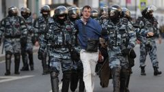 m�s de 100 personas fueron detenidas en la manifestaci�n de Mosc�