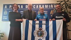 Hermo, Lois Pi�eiro, Barreiro y Cores, tras la firma del convenio.