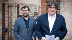 El exconsejero Antoni Comn, y el expresidente de la Generalidad de Catalua, Carles Puigdemont.