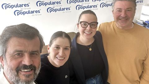 Los cuatro integrantes del actual grupo municipal del PP en O Grove