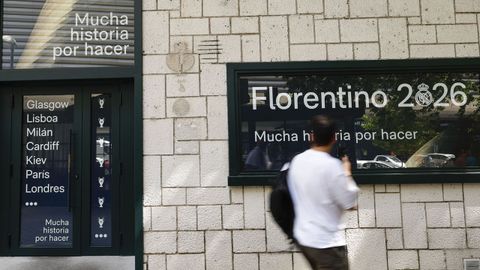 Vista de la oficina de la sede electoral de Florentino P�rez, este lunes, en Madrid.