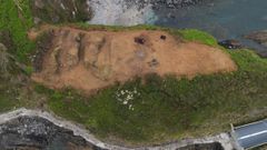 Trabajos de la campa�a arqueol�gica en el castro de Pe�a Castiel, en Luarca.