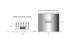 Infograf�a que compara el tama�o de la mansi�n de Terranova con el de uno de los mayores dep�sitos previstos en el puerto, equivalente a un edificio de ocho plantas