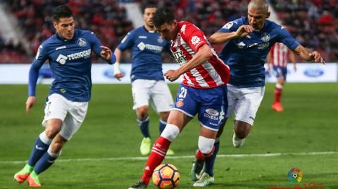 Partido que enfrent� al Girona con el Getafe