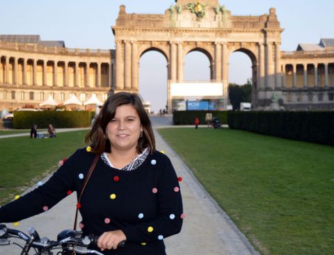 Carolina, en el parque del Cincuentenario de la ciudad belga.