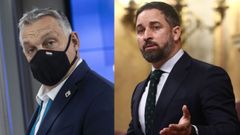 El primer ministro de Hungr�a, V�ktor Orb�n, y el l�der de VOX, Santiago Abascal
