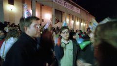 Burela recibiendo el 1997 en la noche del 4 al 5 de enero de ese a�o, con m�s de dos mil personas celebrando con retraso aquella Nochevieja en la Praza da Mari�a