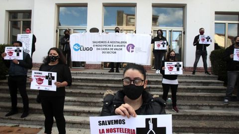 En la concentraci�n participaron propietarios de locales, camareros y tambi�n algunos clientes