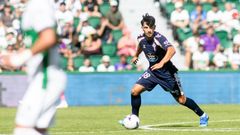 El futbolista del Celta Yoel Lago, durante el partido ante el Elche.