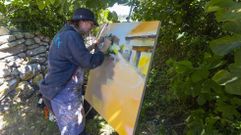 Una artista, en pleno proceso creativo en una edici�n anterior del concurso