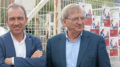 l secretario de Estado de Memoria Democr�tica, Fernando Mart�nez (dcha), junto al consejero de Vivienda del Principado, Ovidio Zapico, antes de participar en el acto de homenaje y develaci�n de la placa Mina La Camocha (Gij�n)