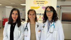 Isaura Parente, jefa del servicio de Neumologa del CHUO, junto a Coral Gonzlez y Raquel Dacal, mdicas especialistas de la unidad de asma grave.