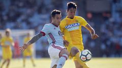 Hugo, en un momento del partido anterior frente al Udinese