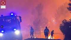 Un amplio dispositivo de bomberos desplegado por la zona de mayor riesgo