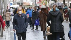 Una calle comercial de la ciudad de Pontevedra, estas Navidades