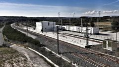 El intercambiador de ancho de v�a instalado hace unos a�os en Taboadela, donde acababa el tramo del AVE