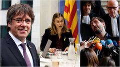 Carles Puigdemont, Merixell Serret y Antoni Com�n