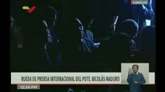 Captura de la grabaci�n en directo de la rueda de prensa de Nicol�s Maduro en el palacio de Miraflores