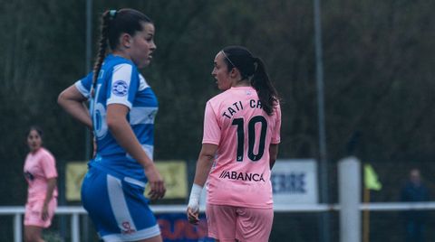 La jugadora de As Celtas Tati Cruz, durante el partido ante el Bizkerre.