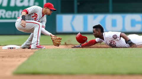 Un momento del partido entre Washington Nationals y Phipadelphia Phillies, disputado en la capital estadounidense