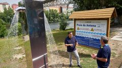 Jorge Pumar visit� la playa de la Antena para comprobar el resultado de los trabajos ejecutados.