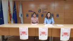 Presentaci�n da Festa do Porco ao espeto con la concejala de fiestas, Natalia Hermida, y la presidenta de A Pombi�a, Flor Felgar.