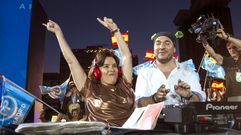 Soraya S�enz de Santamar�a en el cierre del PP en Madrid.