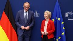 El canciller alem�n, Friedrich Merz, junto a la presidenta de la Comisi�n Europea, Ursula von der Leyen, durante una visita a Bruselas el pasado enero.