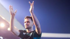�lvaro Gim�nez, autor del segundo tanto ante el Tenerife, celebra en A Malata