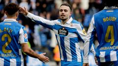 David Mella, en un partido con el D�por