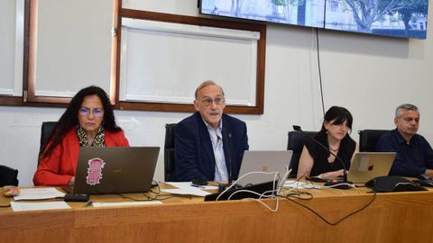 Reigosa, en el centro, en su �ltima reuni�n del consejo de gobierno