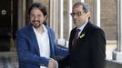 Pablo Iglesias fue recibido por el presidente Torra en el Palau de la Generalitat