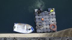 Trabajos de rehabilitaci�n de los desag�es de la presa de Vilasouto, en una imagen tomada el a�o pasado