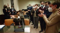 Aplausos en la Comisi�n de Justicia, tras ganar la votaci�n para tramitar la ley.