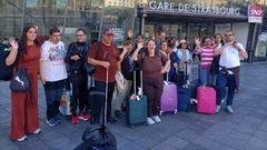 Grupo de usuarios del Centro Juan Mar�a de Nigr�n durante su viaje a Estrasburgo.