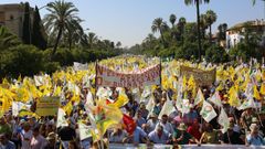Miles de agricultores andaluces tomaron las calles de Sevilla pidiendo precios justos para su aceite