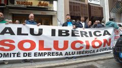 Trabajadores de Alu Ib�rica en una protesta en el 2023.