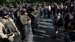 Miembros d ela Guardia Nacional, durante el despliegue en las inmediaciones de la Casa Blanca