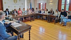 Un momento de la reuni&oacute;n de la Mesa Local contra a Vilencia de X&eacute;nero de Poio