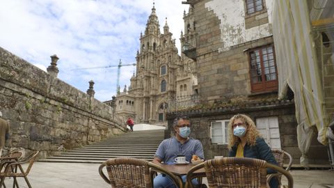 Caf con vistas en Compostela