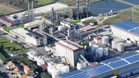 Recreaci�n de una planta de hidr�geno verde proyectada en Galicia