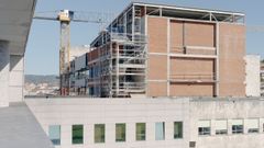 Obras en marcha en el nuevo edificio de doce plantas del hospital ourensano.