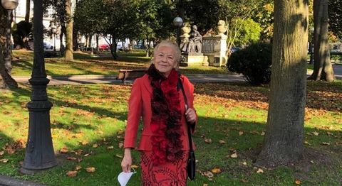 Natalia Lamas, fotografiada en los jardines de M�ndez N��ez, en A Coru�a