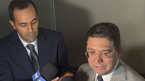 El ministro de Exteriores de Marruecos, Naser Burita, tras reunirse con su hom�logo espa�ol, Jos� Manuel Albares