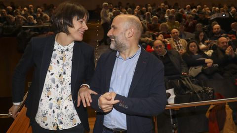 Ana Pontn y Nstor Rego en el ltimo congreso de la UPG, en febrero del 2020