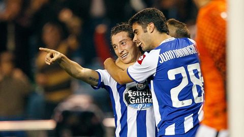 Juan Domnguez y Andrs Guardado jugando juntos en segunda divisin